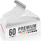 HOUSE DAY White Velvet Hangers 60 Pack, Premium Non Slip Clothes Hanger by HOUSEDAY