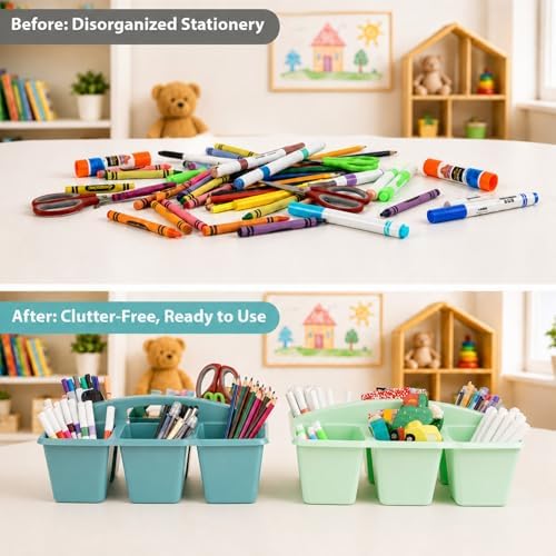 6 Pack Classroom Caddy with Handle, 6 Compartment (Boho) - Image 4