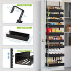 9-Tier Over Door Pantry Rack, Heavy Duty Metal Spice Organizer Shelf for Kitchen, Black - Image 2