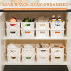 10 Pack Small Plastic Storage Bins with Lids, Stackable Plastic Storage Baskets for Organizing with Handles, Organizer Bins with Labels for Room, Craft, Containers for Pantry Organizers and Storage - Image 5