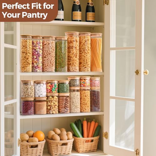 ComSaf Glass Storage Containers with Lids 1 Qt, Set of 6 Food Storage Jars - Image 6