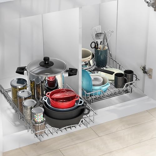 Simple Houseware Under Cabinet Pull Out Sliding Shelf Drawer, 18Dx14W - Image 4