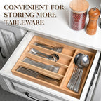 40 Piece Silverware Set with Drawer Organizer for 8, Heavy Duty Stainless Steel Flatware Cutlery Set, Fork Spoon Knife Set with Kitchen Essentials Organizer, Rust-proof, Dishwasher Safe - Image 6