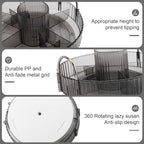 YCIA&DONE 360 Rotating Makeup Organizer and Storage for Vanity Countertop 3 Tiers, High Capacity Cosmetic Skincare Perfume Organizers for Dresser Bathroom Lazy Susan (Smoky Gray) - Image 5
