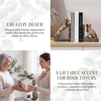 Tatuo 2 Pcs Decorative Golden Brass Dog Bookends for Shelves - Image 6
