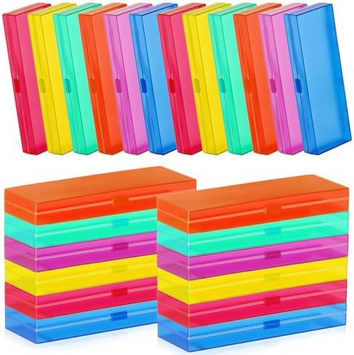 Fainne 24 Plastic Pencil Case Bulk, Single Layer, Assorted Colors, S by Fainne