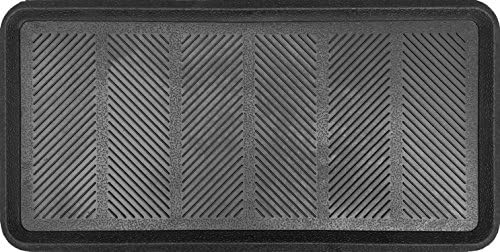Rubber Boot Tray, Black, 15.75"x31.50" by Imports+D%C3%A9cor