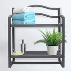Household Essentials 2-Tier Metal Wall Mount Bathroom Storage Rack, Grey - Image 3
