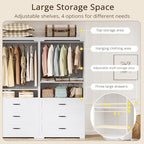 IRONCK Freestanding Closet System with Adjustable Shelves & 3 Drawers - Image 4