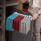 9 Arms Steel Slide Out Pants Rack Closet Pants Hanger Bar Pull Out Trousers Rack Tie Belts Scarf Racks, Wardrobe Clothes Organizers Rail Pull Out Closet Storage Rod-(Right Side Mounts) by kunghei