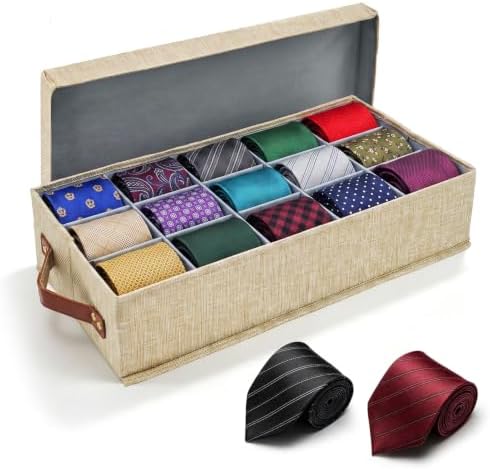 Belt Organizer Box for Closet, Linen Tie Storage Drawer Organizer, 1Pcs by Unknown