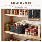 StorageWorks Wicker Baskets with Handles, Paper Rope Black Baskets, 2-Pack - Image 5