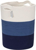 Sea Team Large Woven Cotton Rope Laundry Basket with Handles, 20 x 14 in by SeaTeam