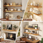24" Floating Shelves Set of 2, Solid Elm Wood, Natural Live Edge - Image 6