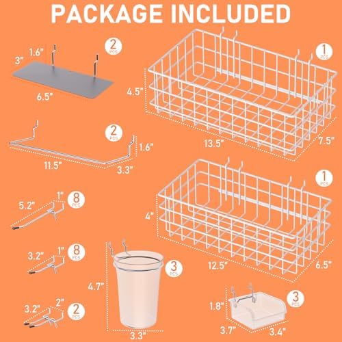 INCLY 30PCS Peg Board Organizer Accessories Kit with Bins, Cups & Baskets - Image 6