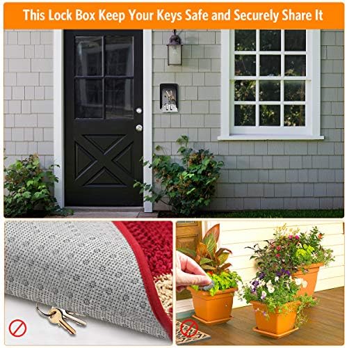 Key Lock Box Wall Mounted, Fayleeko 4 Digit Combination Lockbox for Outside, House Keys - 5 Keys Capacity, Key Safe Security Storage Lock Box for Indoor, Outdoor, Garage, Garden, Store (Grey, 2Pack) - Image 3
