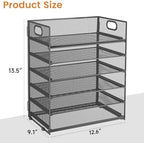 Subekyu 6-Tier Desk Paper Organizer, Desktop File Letter Tray with Handle, Document Sorter and Accessories Holder for Office, Home and School Workspace Organizers, Gray-2 Pack - Image 6