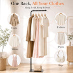 L-shaped Clothes Rack 64-inch Metal Clothing Stand Heavy-Duty Coat Rack - Image 7