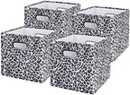 ANMINY Leopard Cheetah Print Storage Cubes Bins, Velvet, Gray, 11Inch 4PCS - Image 6