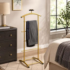 KB Designs - Suit & Tie Freestanding Valet Stand Clothing Organizer Rack, Gold by KB+Designs