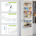 6-Tier Over Door Pantry Rack, Heavy Duty Storage Shelf for Laundry - Image 2