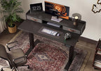 Claiks Standing Desk with Drawers & Wheels, 2 Height Shelf 40" Black - Image 2