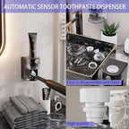 Toothpaste Squeezer, Bathroom wall Mounted Electric Toothpaste Dispenser with Adjustable Toothpaste Dispensing Amount, Automatic Toothpaste Dispenser for Adults and Kids (Black) - Image 5
