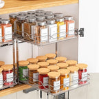 BOIVSHI Pull Out Spice Rack, 9.25" W x 10.39" D x 9.76" H by BOIVSHI