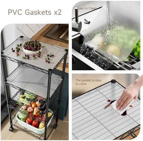 Golpart 4Tier Adjustable Storage Shelves Metal Wire Shelving Standing Shelf - Image 5
