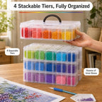 4-Tier Stackable Bead Organizer, 112 Grids Craft Storage Box - Image 5