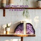 Decorative Agate Bookends 2-3 lbs Dyed Purple Natural Crystal Geode Book Ends for Home Decor Housewarming Gift 1 Pair - Image 5