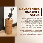 KOUBOO La Jolla Rattan Umbrella Stand, Handmade, Honey Brown, Umbrella Holder, Sturdy, Walking Sticks, Canes, Entryway, Mudroom, Office, Dip Tray, Home Decor - Image 2