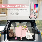 Foldable Utility Cart Portable Crate Rolling Dolly with Telescopic Handle,Can be Pulled diagonally, Magnetic Retractable Lid, 360°Swivel Climbing Wheels for Shopping Carrying Groceries Move Pink - Image 7