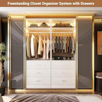 Besiost Closet Systems with 12 Wood Drawers, Closet System Set of 4 - Image 4