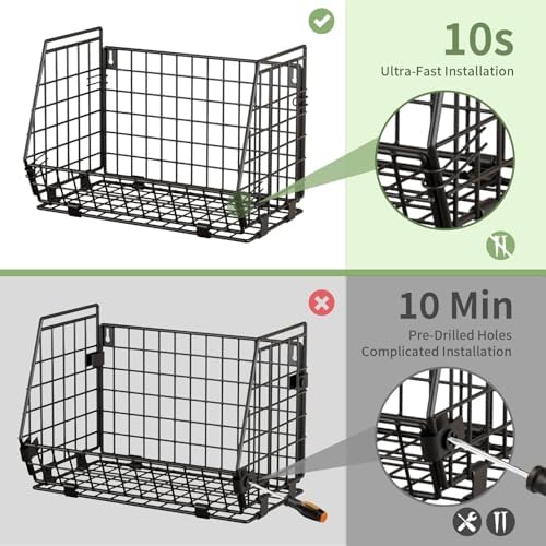 Hanging Fruit Basket for Kitchen, 3 Pack Vegetable Produce Basket - Image 3