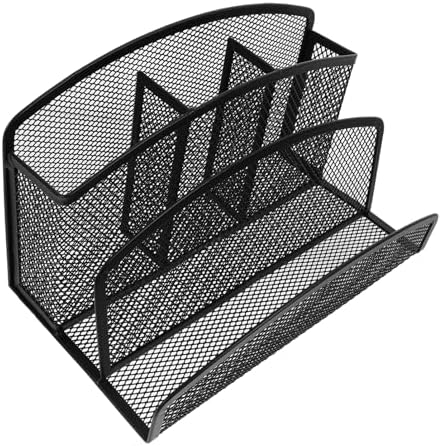 ARTIBETTER 2pcs Multi-functional Iron Mesh Desk Organizer for Efficient Filing and Desktop Storage Compact Mail Holder for Letters Receipts and Notebooks Sleek Office Supplies Organizer - Image 2