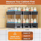 Pull Out Spice Rack Organizer for Cabinet, 3 Pack 2 Tier Sliding Spice Rack - Image 6