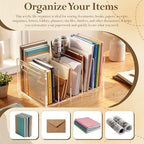 Didaey 2 Pcs Acrylic Magazine File Holder, 5 Vertical Compartments Desk Sorter Organizer Magazines Documents Books Accessories Clear Folder Rack Binder for Office Home (B5,5 Sections,Clear) - Image 5