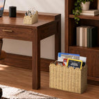 AELS Hand Woven Scalloped Basket Set, Magazine Rack & Remote Control Holder - Image 3