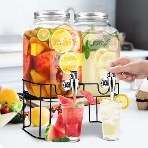 1 Gallon Glass Drink Dispensers For Parties，Lemonade Beverage Dispenser With Stand And Spigot For BBQ, Picnic, Party,Laundry Detergent Dispenser - Image 7