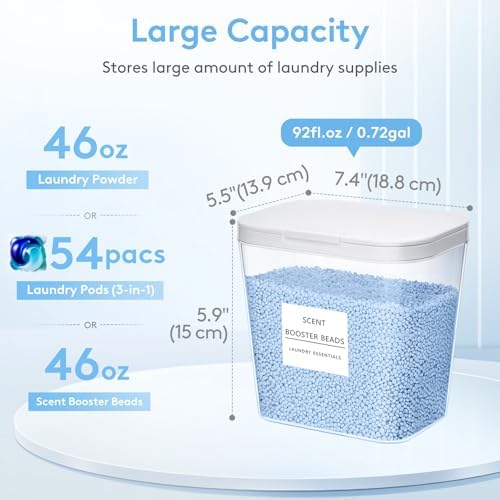 Lifewit Laundry Pods Container with Pop-up Lid, 0.72gal, 3 Pcs - Image 4