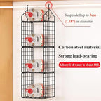 Hanging Closet Organizer, Carbon Steel 6-Shelf Storage, Black - Image 4