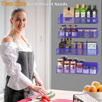 DTUQYX Magnetic Spice Rack for Refrigerator, 4 Pack 100% Metal Strong Magnet Fridge Shelves, Space Saving Spice Organizer, No Drilling Home Kitchen Laundry Room Storage Organization, Purple Blue - Image 5