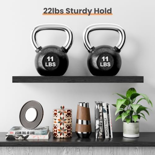 upsimples 23.6" Long Floating Shelves for Wall, Room Decor Set of 2, Black - Image 2