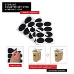 DWËLLZA KITCHEN Cereal Containers Storage 4L Set of 4 Airtight Food Storage Containers with Lids Cereal Dispenser Countertop Pantry Organization Canister for Rice Flour & Sugar 1 Marker 8 Labels - Image 6