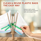 Plastic Bag and Bottle Dryer - Patented; Multi-Purpose Drying Rack Saves Money and the Planet. Folds for Easy Storage - Image 3