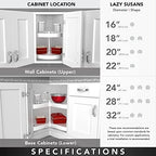 Lazy Daisy Polymer Kidney-Shaped 2-Shelf Lazy Susan for Corner Base Cabinets - Image 5