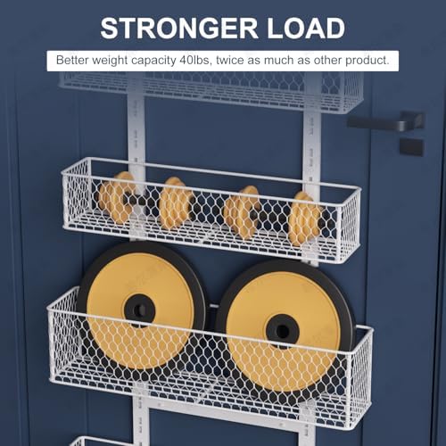 6-Tier Over The Door Pantry Organizer,Hanging Spice Rack,Grid Basket,White - Image 5