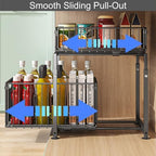 Under Sink Organizer, 2-Tier Multi-Use Kitchen and Bathroom Organizers and Storage, Slide Out Thickened Metal Under The Sink Organizer for Kitchen Bathroom Pantry (Style A Black, 1 Pack) - Image 2