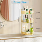 360 Rotating Makeup Organizer - Large Capacity Spinning Perfume & Cosmetic Skincare Holder for Vanity & Countertop (Vibrant Orange, 3 Tier) - Image 3